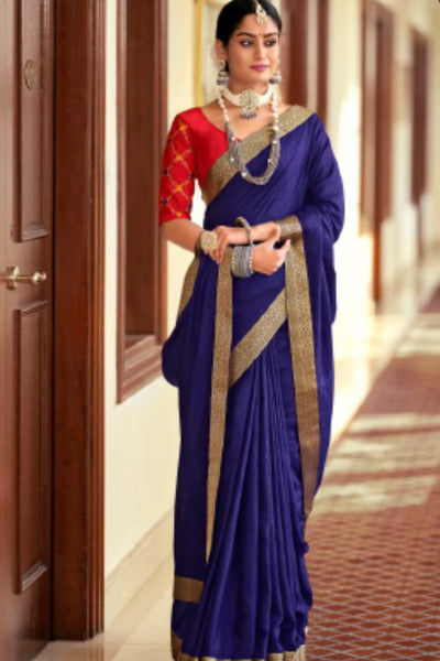    Daring-Heart-Silk-Blue-Saree-Sttylme