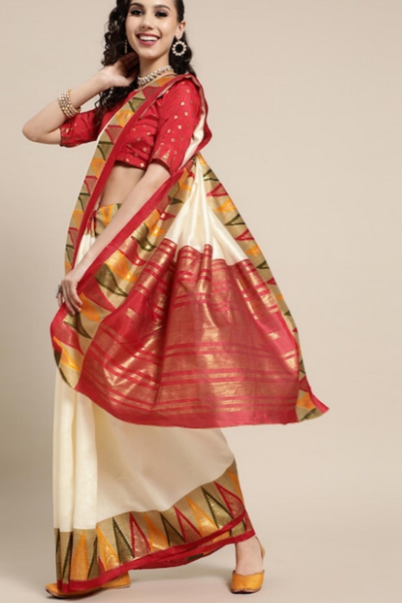     Elegant-Off-White-Chanderi-Saree-Sttylme