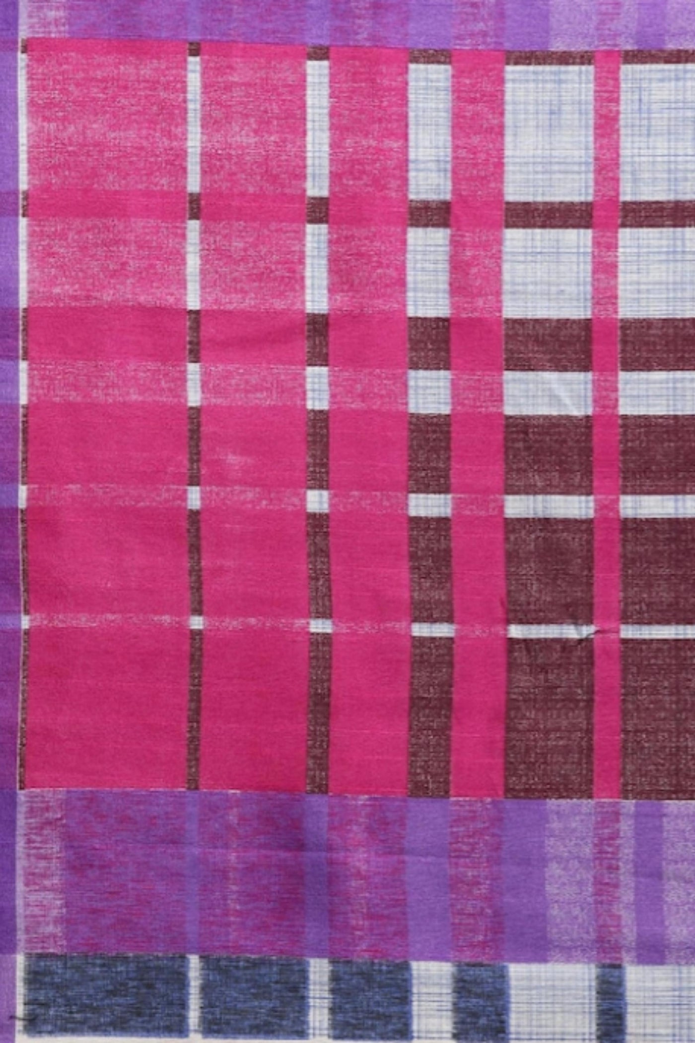 Sttylme - Feminine Blue Self-Checked Bhagalpuri Saree