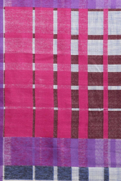 Sttylme - Feminine Blue Self-Checked Bhagalpuri Saree