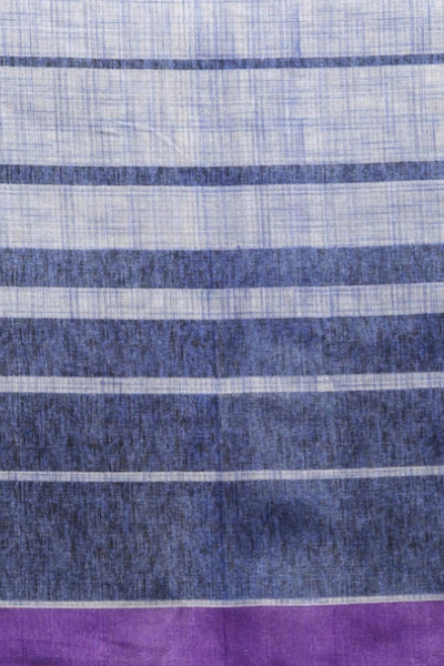 Sttylme - Feminine Blue Self-Checked Bhagalpuri Saree