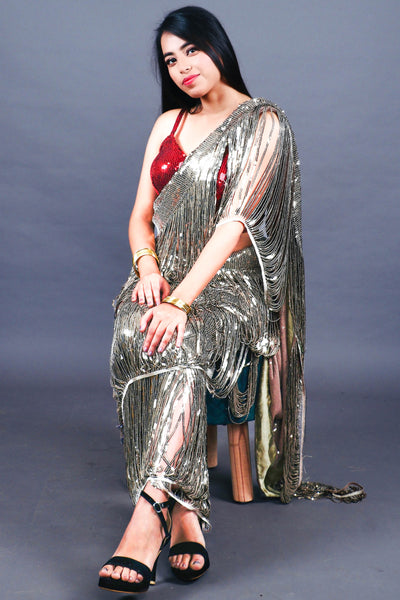 The Perfect Lace Golden Saree