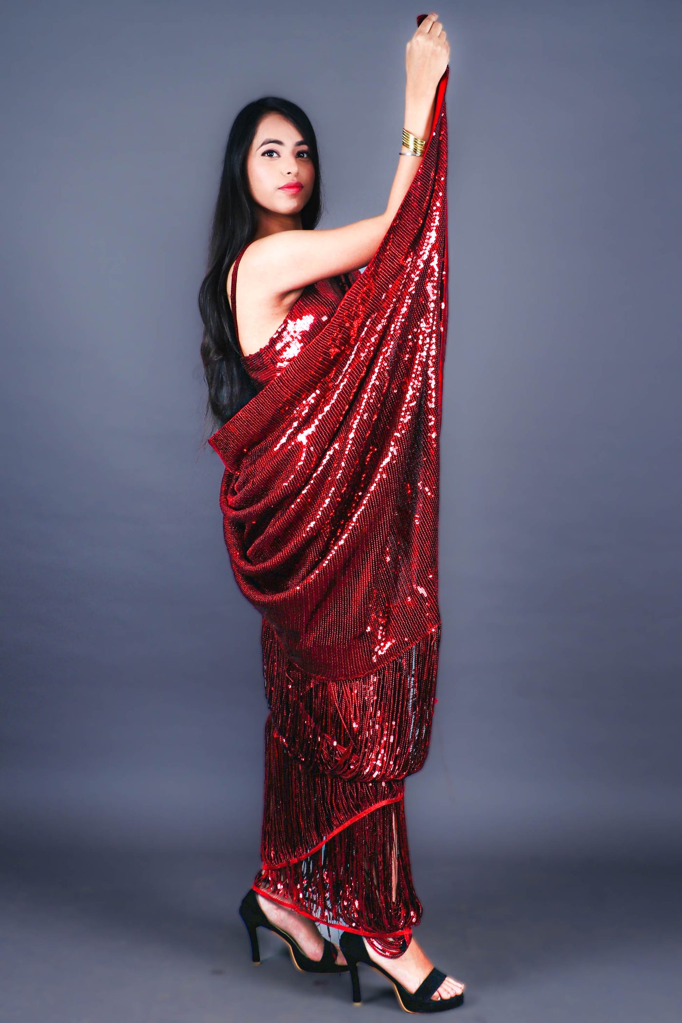 The Perfect Lace Red Saree