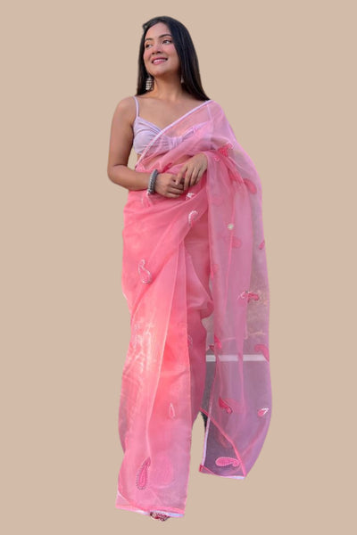 Modish-Organza-Pink-Saree-Sttylme
