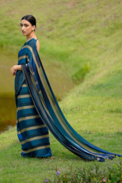 Shaded-Chiffon-Saree-Blue-Sttylme