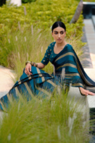 Shaded-Chiffon-Saree-Blue-Sttylme