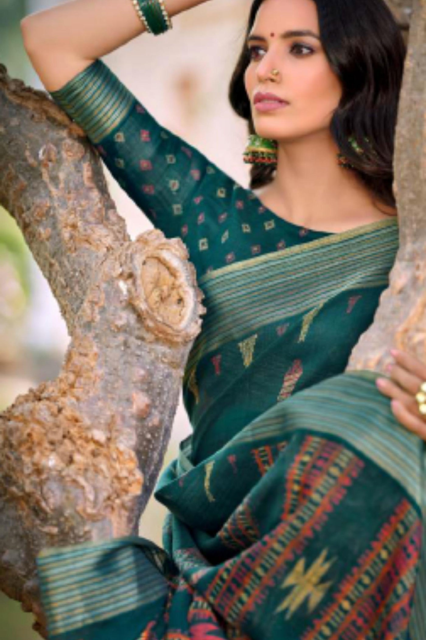 Simple-Rhyme-Lenin-Saree-Green-Sttylme