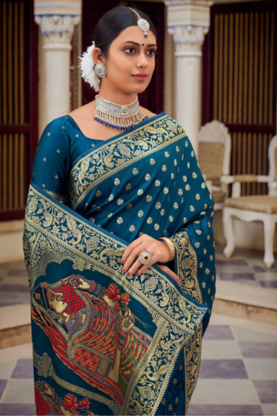 Victoria-Pure-Paithani-Silk-Saree-Blue-sttylme