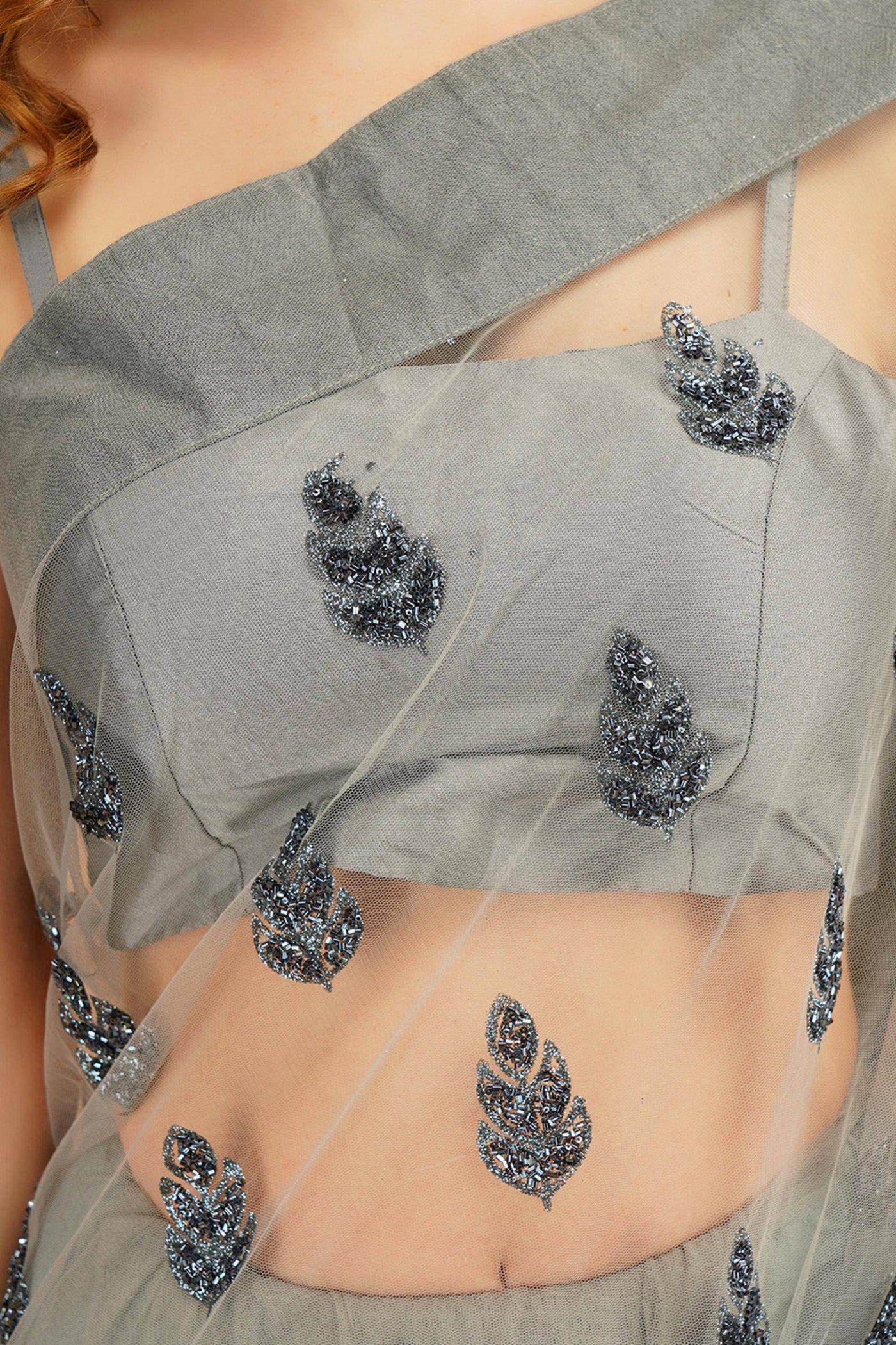 Sttylme - Miracle Grey Wedding Saree