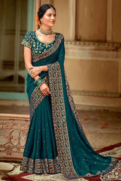 Sttylme - Swaraski Vichitra Silk Saree