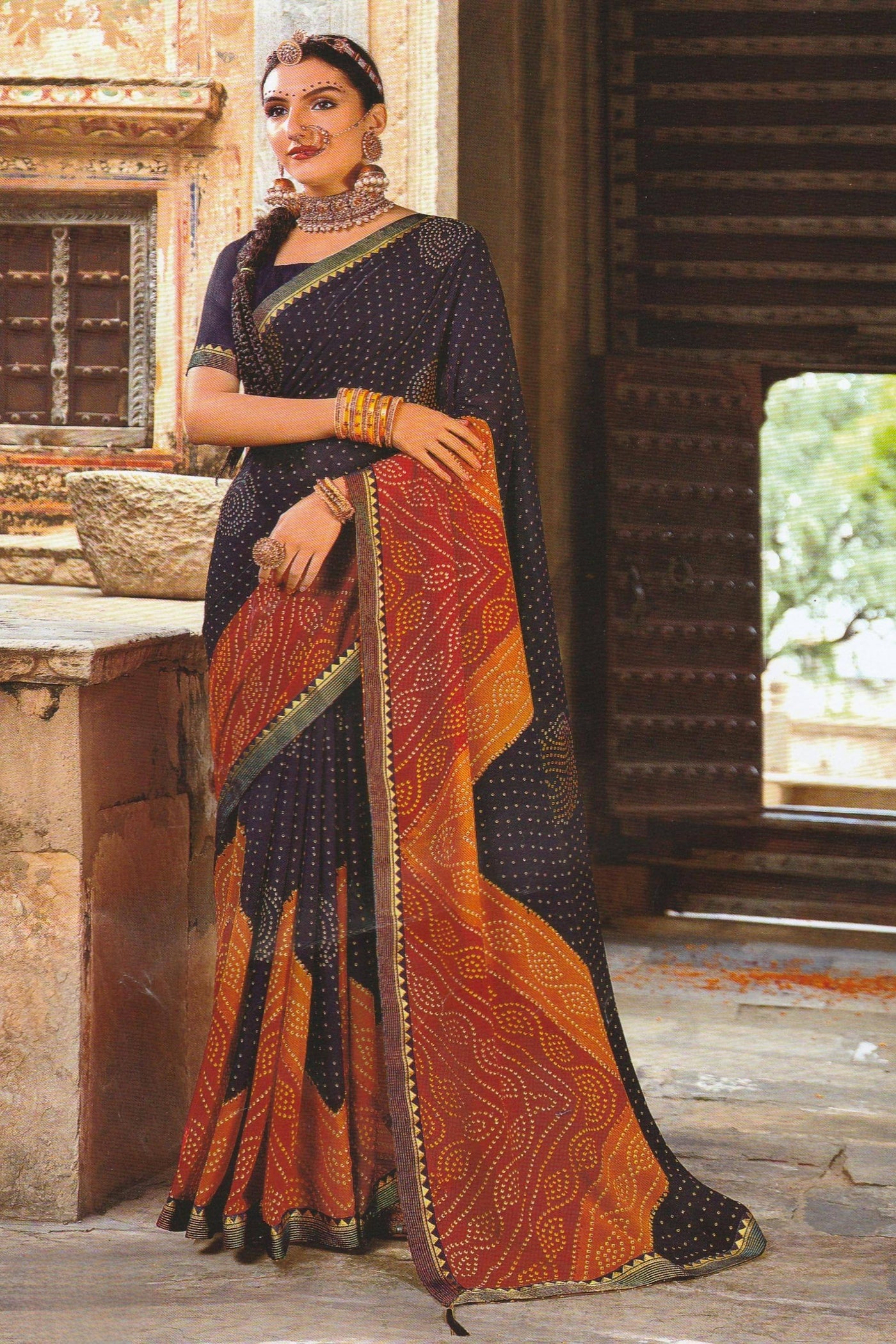 Chunri Georgette Saree - Sttylme