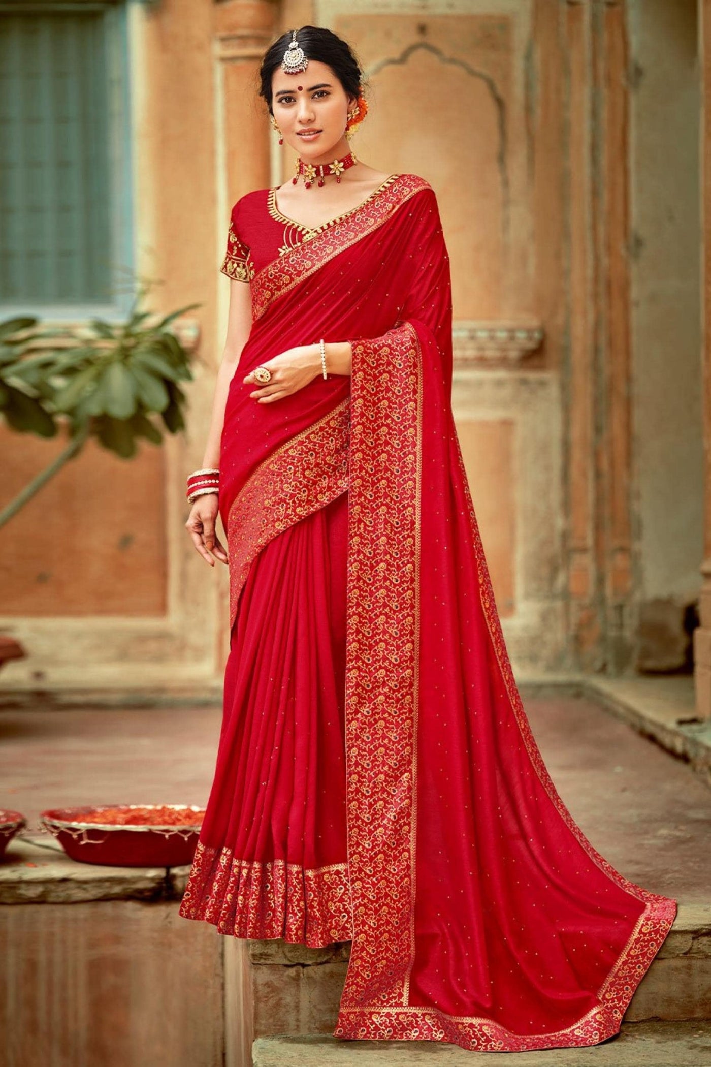 Swaraski Vichitra Saree - Sttylme