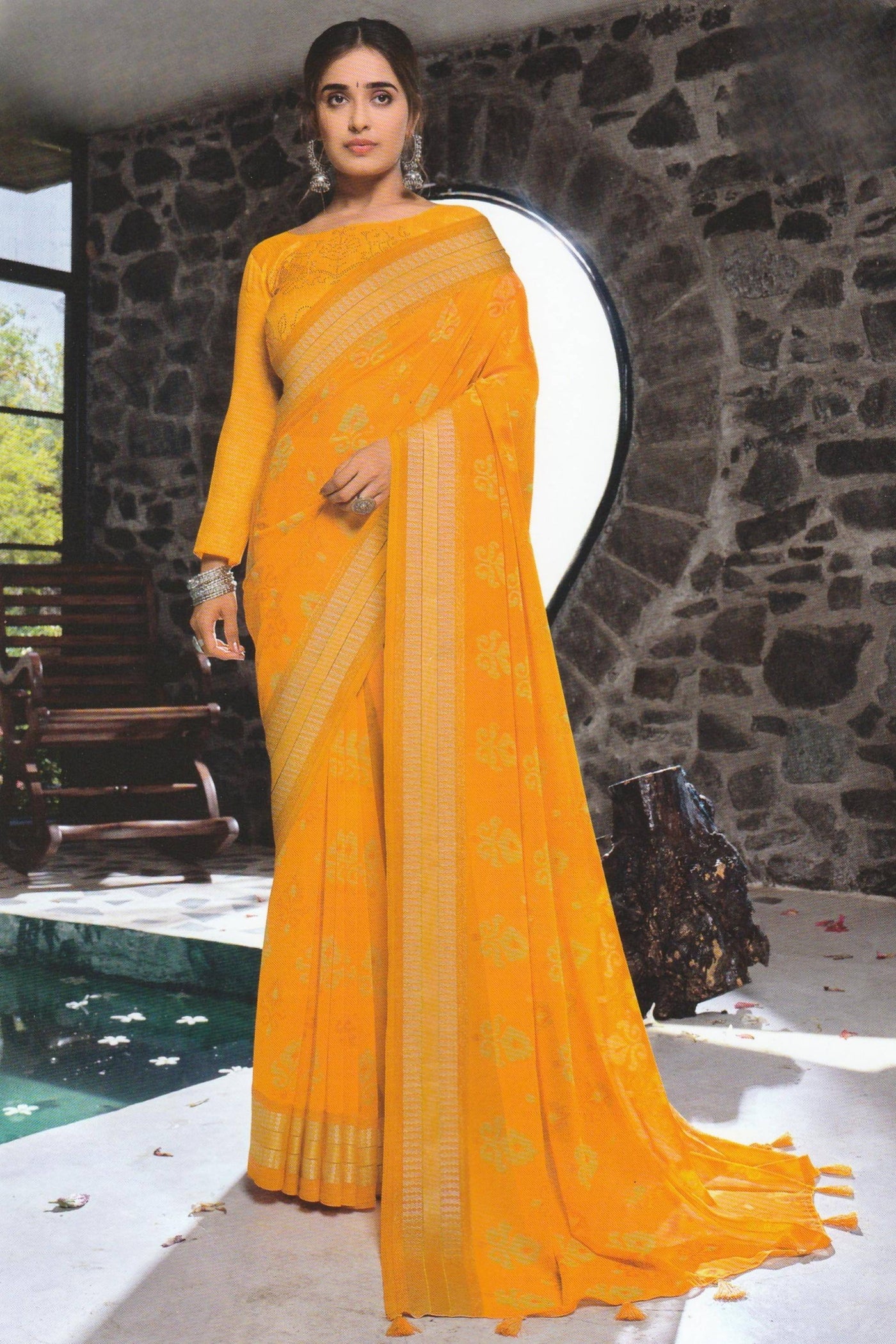 Swaraski Georgette Saree - Sttylme