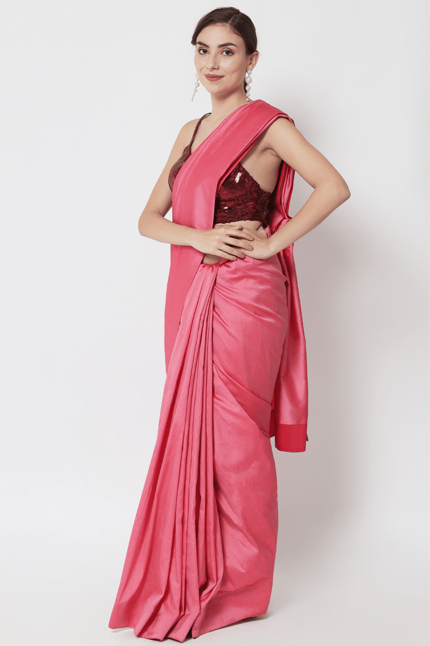 Precious Pink Saree - Sttylme
