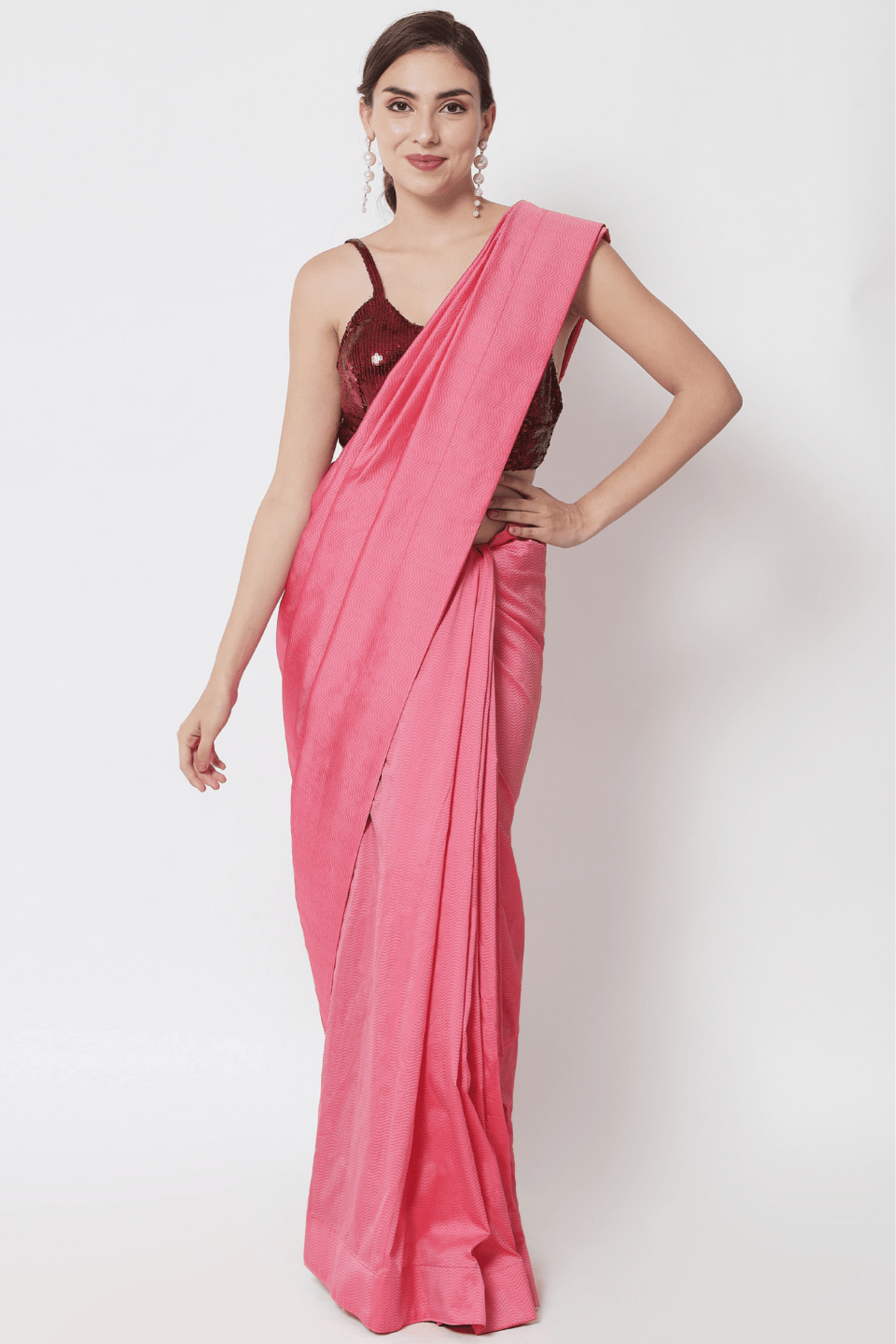 Precious Pink Saree - Sttylme