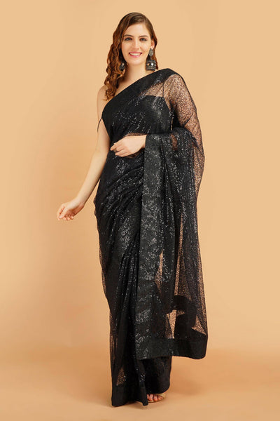 Sttylme - Chick Lifestyle Black Sequin Saree