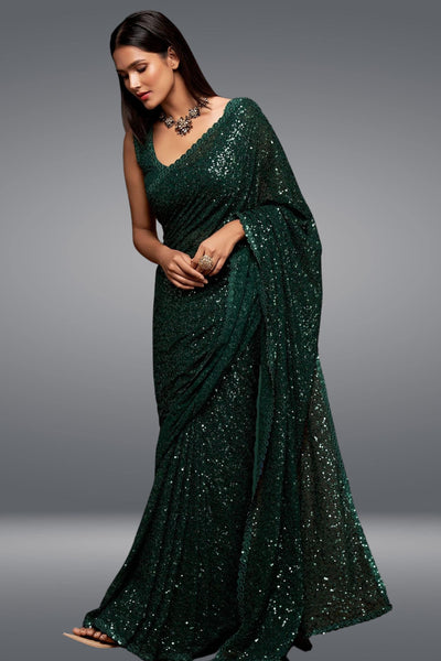 Deep Connection Green Saree - Sttylme