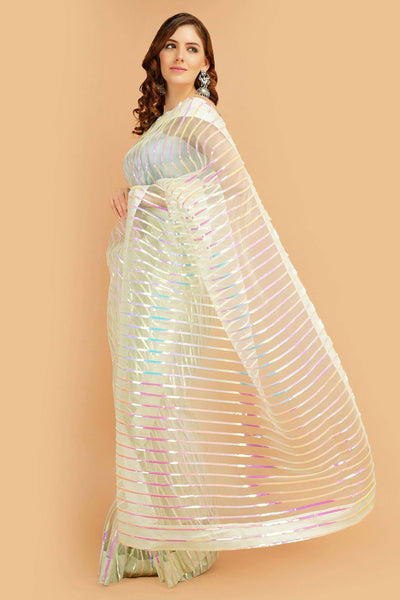 Sttylme - Insight Tea Green Partywear Saree