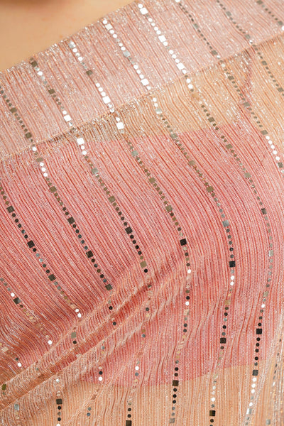 Sttylme - Sparks Fly Sequin Saree - Peach