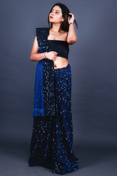 Sttylme - Stealing The Night Velvet Saree